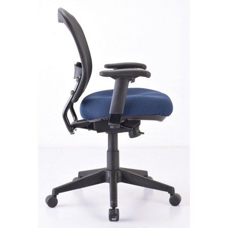 Officesource Spice Collection Mid Back Chair, Mesh Back, Black Upholstered Seat with Black Frame 7854ANSFBL